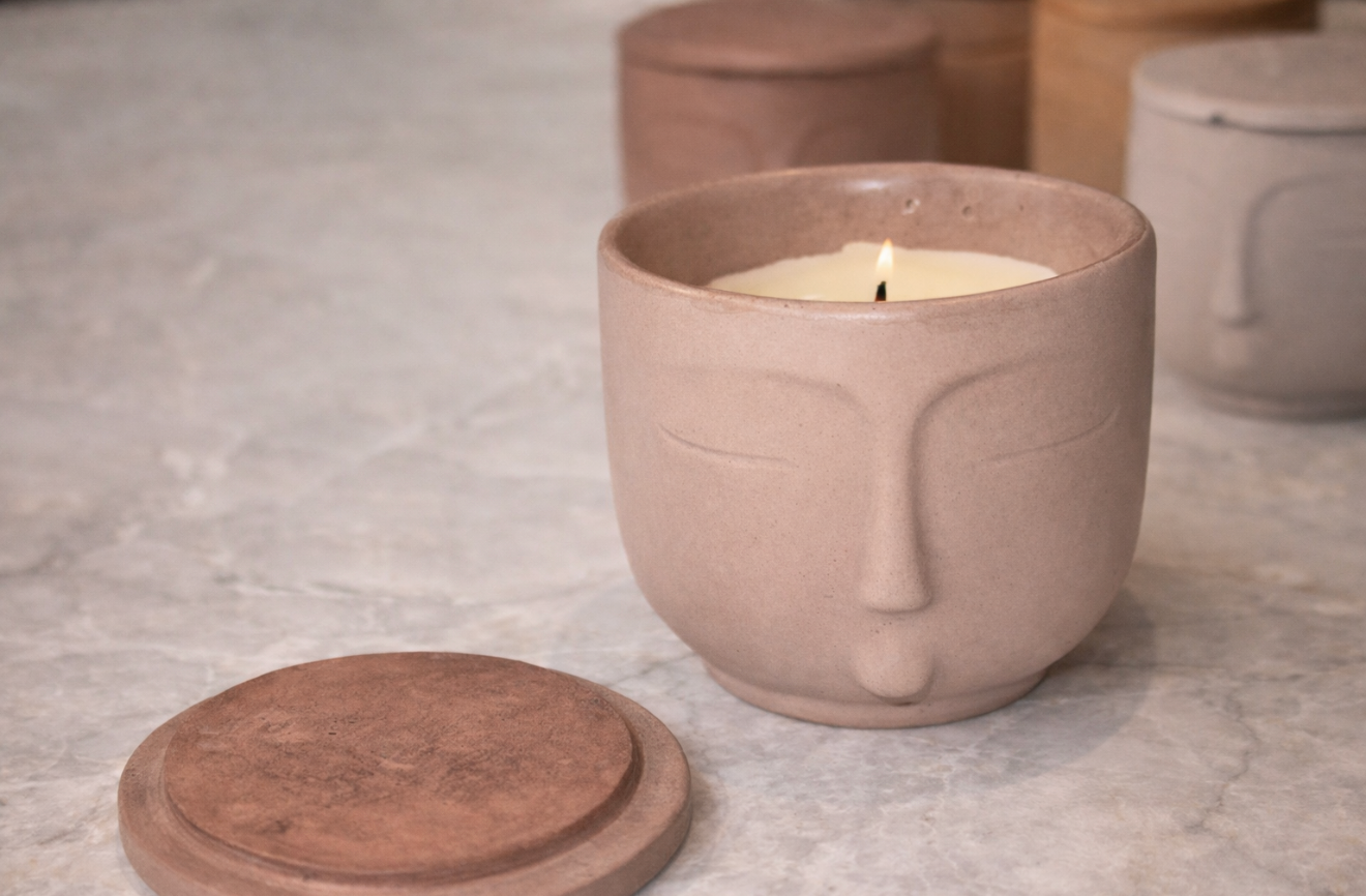 Silhouette Cement Candle