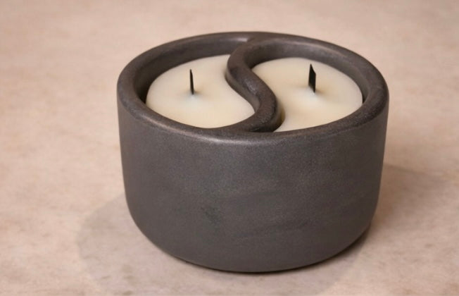Yin and Yang Cement Candle