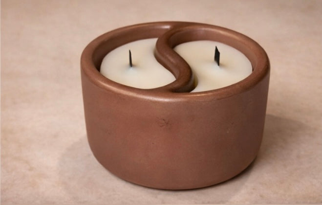 Yin and Yang Cement Candle