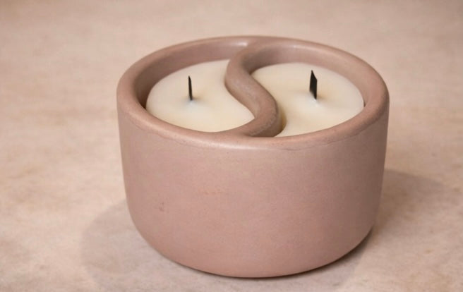 Yin and Yang Cement Candle